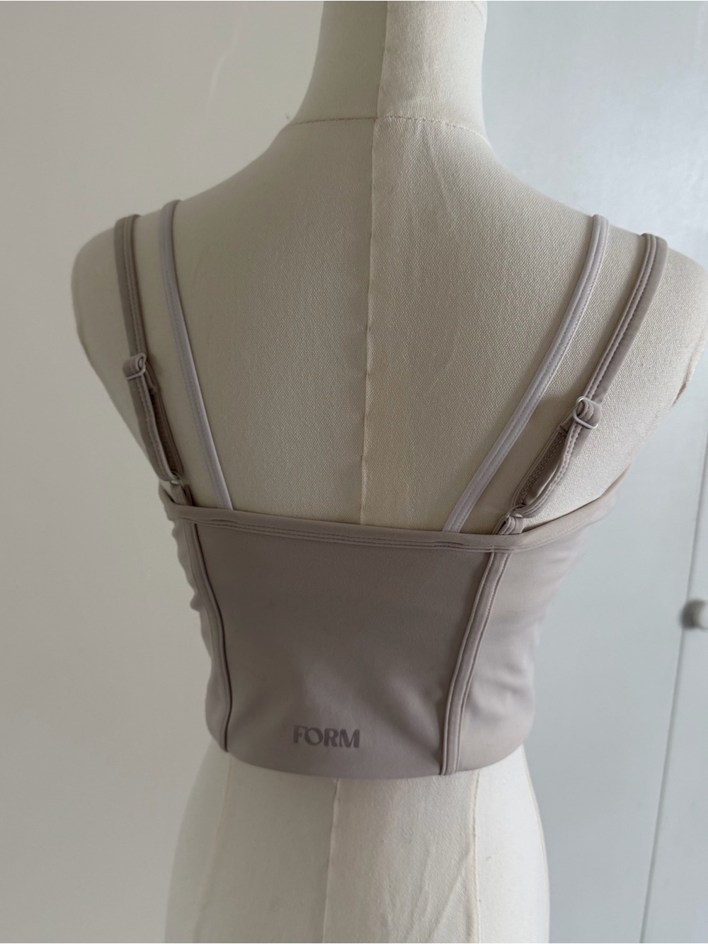 FORM Active Double Layered Corset Style Sports Bra in Taupe & White - Picture 5 of 5